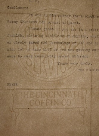 The Cincinnati Coffin Co. - Paramount Service Since 1872 marca al agua